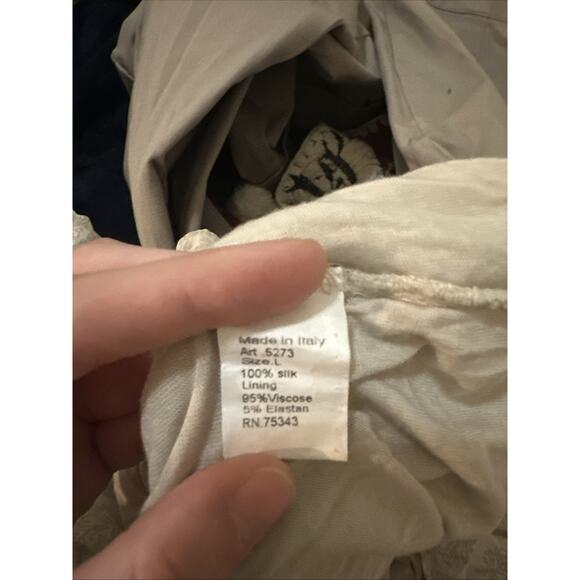 Angela made In Italy Top Blouse Flowy Fairy Boho Cream And Blue Oversized - Picture 7 of 8